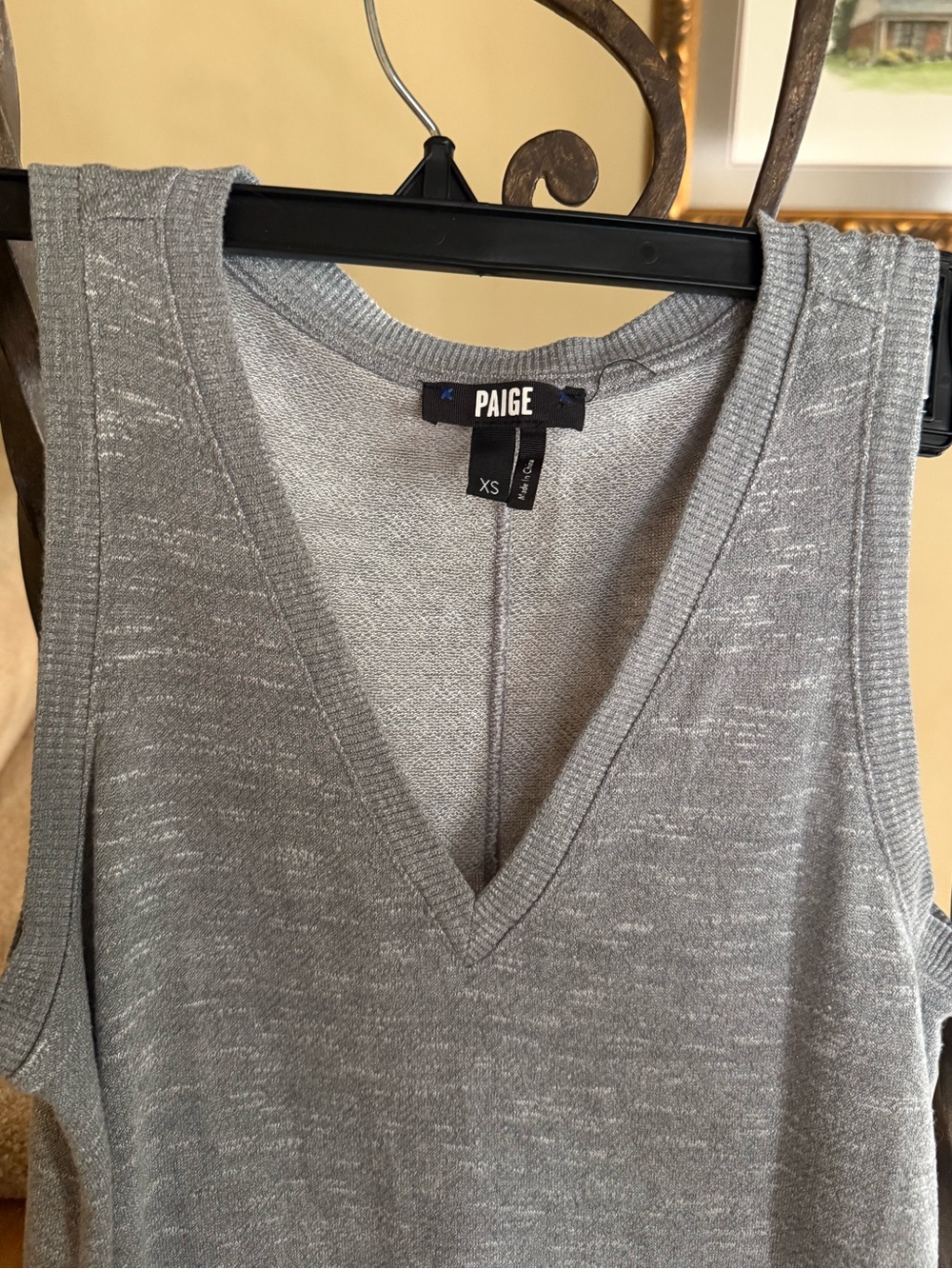 PAIGE Sleeveless V-Neck Side-Slit Midi Dress in Light Gray Size XS - Picture 5 of 7